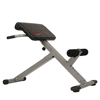 Sunny Health & Fitness 45-Degree Hyperextension Roman Chair with Adjustable Height and Back, Glute, Hamstring, and Ab Workouts Foldable Sit Up Gym Bench for Home, Gray - SF-BH6629 - Image 2