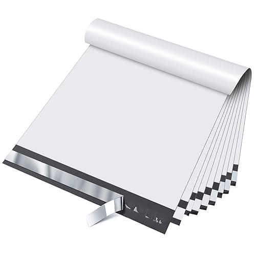 Fuxury 100 Pcs 12x15.5" Poly Mailers Shipping Bags for Clothing,Self Seal Plastic Mailing Envelopes for Packaging Postal Return Small Business,White - Image 1