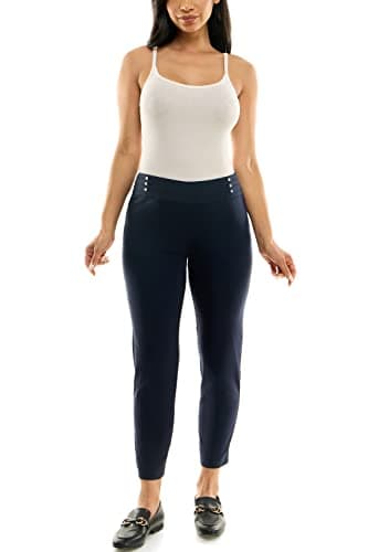 Zac & Rachel Women's Pull on Ankle Pant with Faux Back Pockets, Navy Blazer, M - Image 4