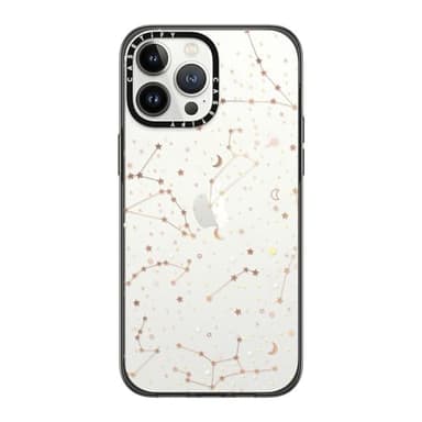 CASETIFY Compact iPhone 13 Pro Max Case [4 ft. 2X Military Grade Drop Protection/Slim/Lightweight] - Space Pattern on Clear Background - Clear Black - Image 1