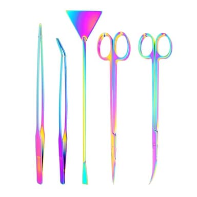 Mandala Crafts Rainbow Stainless Steel Aquascaping Tools Kit – Aquarium Plant Tools with Tweezers, Spatula, and Scissors for Fish Tanks, Hospital Tanks, Goldfish Bowls, Aquariums, and Terrariums - Image 2