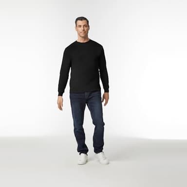 Gildan Men's Heavy Cotton Long Sleeve T-Shirt, Style G5400, 2-Pack, Black, Medium - Image 6