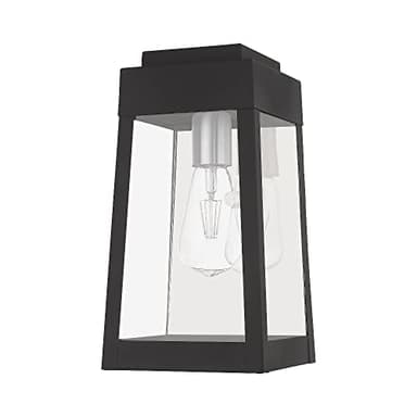 Livex Lighting 20852-04 Oslo - 12" One Light Outdoor Wall Lantern, Black Finish with Clear Glass - Image 2