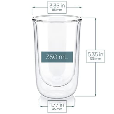 Teabloom Tulip Insulated Glasses for Tea, Coffee and other Beverages - Double Walled Borosilicate Glass Keeps Drinks Hot/Cold, 12 oz (Set of Two) - Image 2