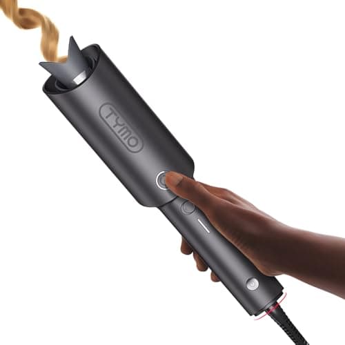 TYMO Automatic Rotating Curling Iron - TYMO CURLPRO Beach Waves Curling Wand, Portable Hair Curler, 500 Million Ionic, Dual Voltage & Lightweight for Travel, Ceramic Coating, 1 Inch, Metallic Gray - Image 1