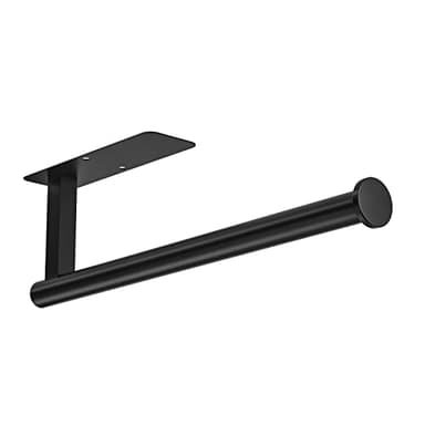 ASTOFLI Paper Towel Holder Under Cabinet No Drilling, Self Adhesive Paper Towel Holder Wall Mount for Kitchen Rack, Under Counter Napin Holder No Drill, RV, 304 Stainless Steel 12 Inch Matte Black - Image 1