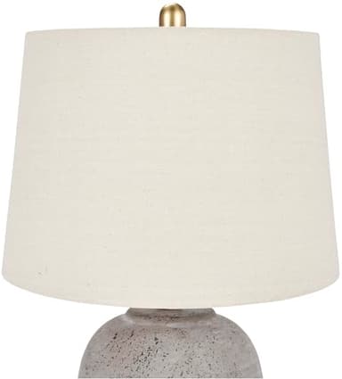 Nourison Home 23" Rustic Brown (Gray Undertones) Ceramic Pot Table Lamp for Bedroom, Living Room, Dining Office, Beige Shade, Set of 2 - Image 7