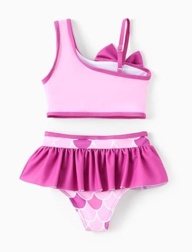 Disney Mickey and Friends Girls 2 Piece Tankini Bathing Suits Summer Rash Guard Swimwear Hot Pink 2 Years - Image 2