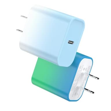 2Pack USB C Charger Block 20W, iGENJUN USB-C Power Adapter - iPhone Charger with Fast Charging Capability, Type C Wall Charger for iPhone 17/17 Air/17 Pro Max/16 Series, Galaxy, Pixel, Pad - Gradient - Image 1