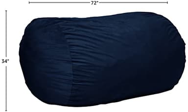 Sofa Sack Bean Bag Chair Cover Only, for Adults and Kids, Without Filling Comfy Fluffy Round or Oval Beanbag Chair Cover Replacement, Lazy Sofa Cover for Reading Chair or Floor Chair, 6-Feet, Navy - Image 3