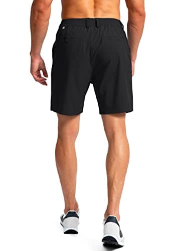 Pinkbomb Men's Golf Shorts with 6 Pockets Stretch Quick Dry Hiking Work Dress Shorts for Men (Black, Large) - Image 3