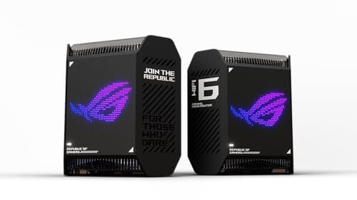 ASUS ROG Rapture GT6 (2PK) AX10000 Tri-Band WiFi 6 Gaming Mesh System, Covers up to 5,800 sq ft, 2.5 Gbps Port, Triple-Level Game Acceleration, UNII 4, Free Lifetime Internet Security, Black - Image 1