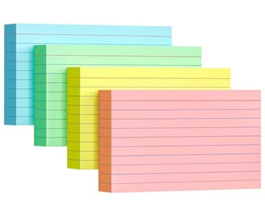 YIZUUN Colored Index Cards 3x5, 200 Pack, Ruled Index Cards, Flash Cards for Studying, Heavy Note Cards for Office, Home and School，Four Colors, Each Color Individually Wrapped, 50 Pack Per Package - Image 1