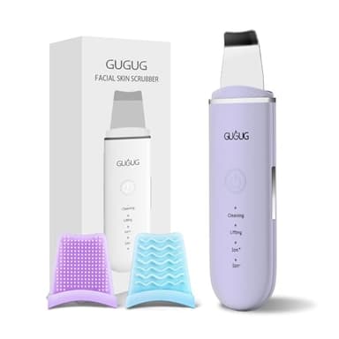 GUGUG Skin Scrubber Face Spatula Skin Spatula Pore Cleaner Blackhead Remover Tools for Facial Deep Cleansing-4 Modes, Purple - Image 1