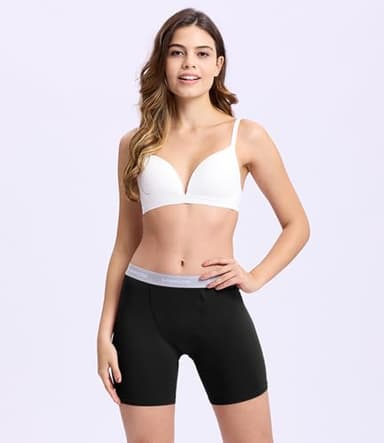 BAMBOO COOL Womens Boxer Briefs Boy Shorts Soft Stretch Panties for Women, 5-Pack - Image 2