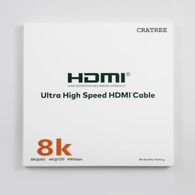 Cratree HDMI Cable 15FT Long - Certified 8K Ultra High Speed HDMI Cable,48Gbps Braided HDMI Cord,8K 60hz,4K 120hz,eARC,HDCP 2.2&2.3 - Compatible for HDTV/PS5 - Image 10