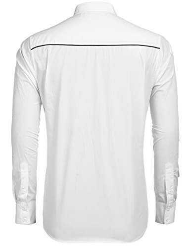 COOFANDY Mens White Western Shirt Embroidered Button Down Shirt Vintage Country Cowboy Shirts - Image 3