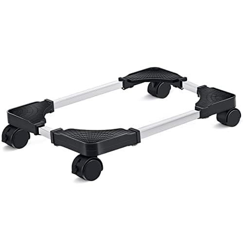 Liitrton Mobile CPU Stand Adjustable Computer Tower Stand with 4 Caster Wheels Fits Most PC (Black) - Image 1