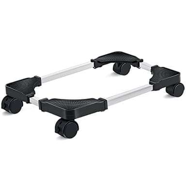 Liitrton Mobile CPU Stand Adjustable Computer Tower Stand with 4 Caster Wheels Fits Most PC (Black) - Image 1