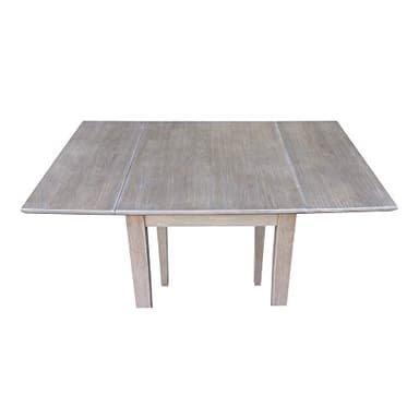 IC International Concepts, Solid Wood Small Drop Leaf Dining Table, Solid Real Wood, Sturdy Parawood,36 X 22 X 29, Minimum Assembly, Washed Gray Taupe - Image 14