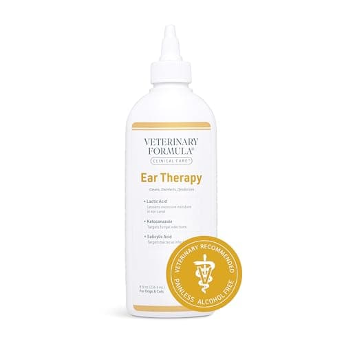 Veterinary Formula Clinical Care Ear Therapy, 8 oz. – Cat and Dog Ear Cleaner – Helps Soothe Itchiness and Clean The Ear Canal of Debris and Buildup - Image 1