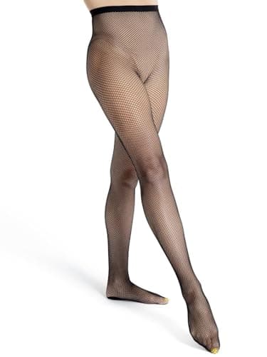 Capezio Women's Professional Fishnet Seamless Tight, Black, Medium/Tall - Image 2