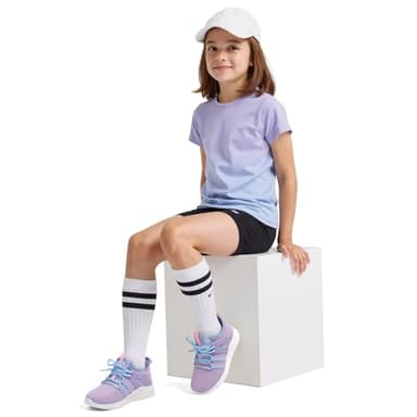 RUNSIDE Boys Girls Tennis Shoes Kids Lightweight Breathable Sneakers Lace-up Running Athletic Shoes for Toddler/Little Kid/Big Kid Purple - Image 6