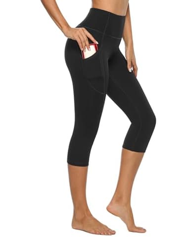 Stelle Womens High Waisted Legging Yoga Pants with Pockets for Workout (Cotton Like Softness-Black, X-Large) - Image 1