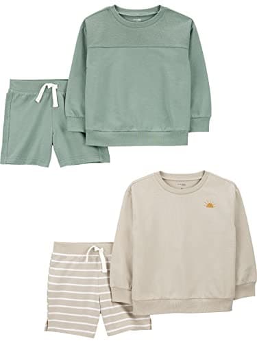 Simple Joys By Carter's Baby Boys Casual Playwear Sets, Sage/Ivory, 5 US - Image 1