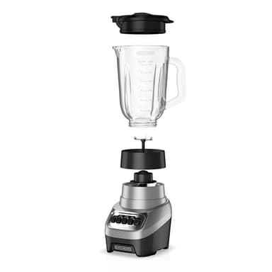 BLACK+DECKER PowerCrush Multi-Function Blender with 6-Cup Glass Jar, 4 Speed Settings, Silver - Image 2
