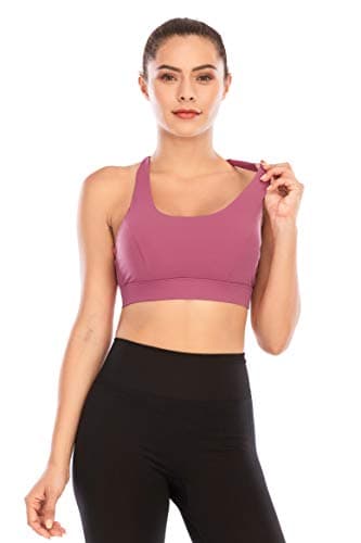 RUNNING GIRL Sports Bras for Women Backless Padded Sports Bra Tank Top Long Line Gym High Impact Sports Bra Push up(WX2569Rose Red,L) - Image 4