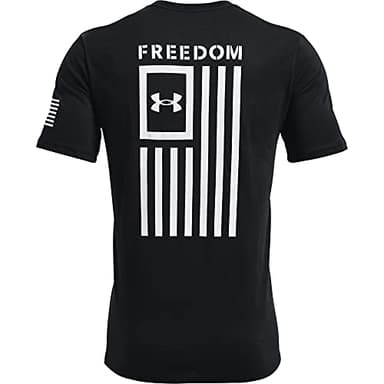 Under Armour Men's New Freedom Flag T-Shirt, Black (001)/White, X-Large - Image 5