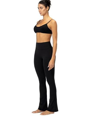 Sunzel No Front Seam Mini Flare Leggings for Women, Invisible Butt Scrunch Flared Yoga Pants with Tummy Control 30" Black Medium - Image 6