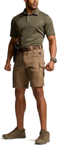 CQR Men's Flex Casual Cargo Shorts, Lightweight Water Resistant Golf Shorts, Stretch Tactical Work Shorts with Multi-Pocket, Tac Cougar, 32W x 10L - Image 3
