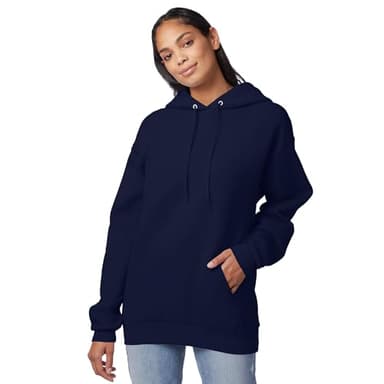 Hanes Men's Pullover EcoSmart Hooded Sweatshirt, Navy, Large - Image 4