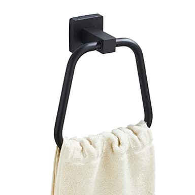 Matte Black Towel Ring for Bathroom, Kitchen Bath Towel Holder Hangers Wall Mount Heavy Duty Stainless Steel - Image 2