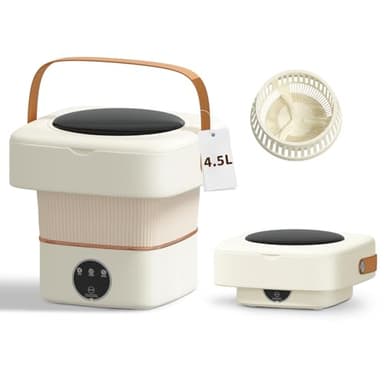 Portable Washing Machine, Mini Washer 4.5L Upgraded With Spin Basket, 3 Cleaning Modes Folding Washing Machine Suitable for Small Clothe, Design Ideal for Apartment, Home, Hotel (White) - Image 1