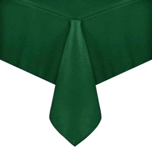 sancua Rectangle Tablecloth - 54 x 120 Inch - Stain and Wrinkle Resistant Washable Polyester Table Cloth, Decorative Fabric Table Cover for Dining Tables, Buffet Parties and Christmas, Hunter Green - Image 1