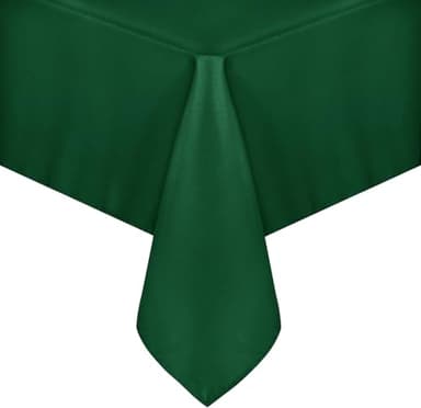 sancua Rectangle Tablecloth - 54 x 120 Inch - Stain and Wrinkle Resistant Washable Polyester Table Cloth, Decorative Fabric Table Cover for Dining Tables, Buffet Parties and Christmas, Hunter Green - Image 1