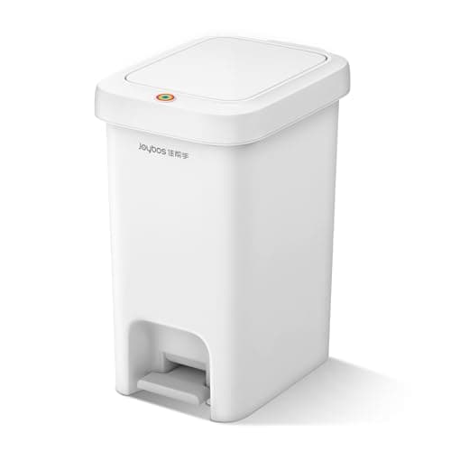 MOPALL Trash Can with Lid, Garbage Can with Press Top & Foot Pedal, Kitchen Step Trash Can, Slim Trash Bin Plastic Garbage Bin Waste Basket for Bathroom|Kitchen|Bedroom|Living Room|Office, 4.4 Gallon - Image 1