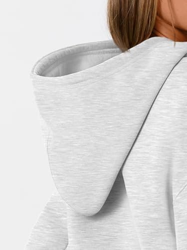 WYNNQUE Hoodies for Women Oversized Sweatshirts Fall Fashion Outfits 2025 Casual Sweaters Tops Fleece Plus Size Workout Comfy Winter Clothes Grey M - Image 5