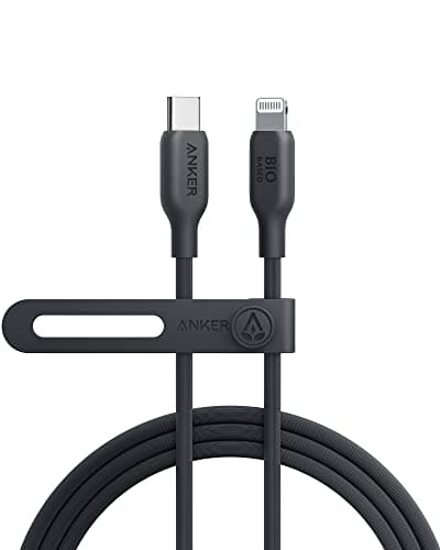 Anker USB C to Lightning Cable[6FT], MFi Certified, Bio-Based Charging Cord, for iPhone 14 Series,and More(USB 2.0, Black) - Image 1