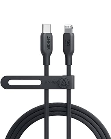 Anker USB C to Lightning Cable[6FT], MFi Certified, Bio-Based Charging Cord, for iPhone 14 Series,and More(USB 2.0, Black) - Image 1
