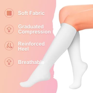 Iseasoo 4 Pairs Compression Socks for Women Circulation-Best Support for Nurses,Running,Athletic,Travel S-M - Image 5