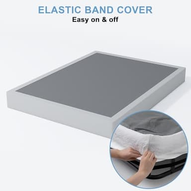 HOBINCHE Queen Box Spring - 7 Inch High Profile Box Spring for Queen Bed, Sturdy Metal Frame Mattress Foundation, Easy Assembly, Quiet & Noise-Free - Image 7