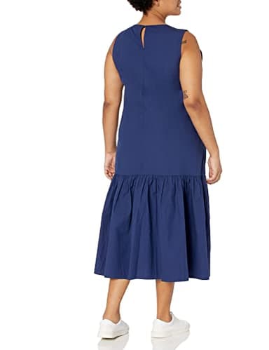 The Drop Women's Ilana Loose Sleeveless Wide-Hem Poplin Maxi Dress, Navy, 2X, Plus Size - Image 5