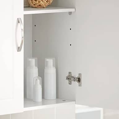 Haotian Wall Cabinet Laundry Room, Medicine Cabinet for Bathroom Kitchen Garage, Wall Storage Cabinet with Adjustable Shelf, White FRG231-W - Image 5