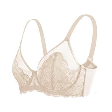 HSIA Minimizer Bra for Women - Plus Size Mermaid Scales Lace Bra Full Coverage for Heavy Breast - Image 6