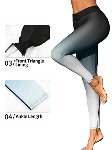 ATTRACO Womens Swim Pants UPF 50 Swimming Tights Quick Dry Swim Leggings Swimwear Black Gradient M - Image 3