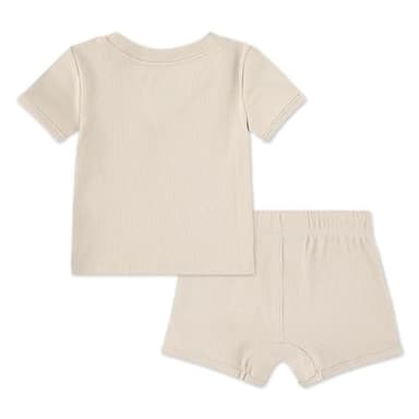 Hurley Rib Knit T-Shirt and Shorts 2-Piece Outfit Set - Image 2